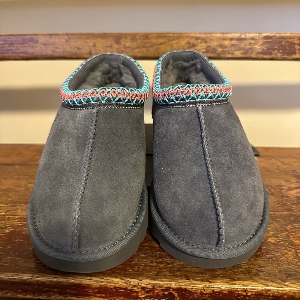 UGG Dark Gray Tasman Slippers Slip On Suede Mules - Picture 6 of 13
